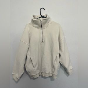 Lululemon Oversized Half Zip Fleece, Color: White Opal